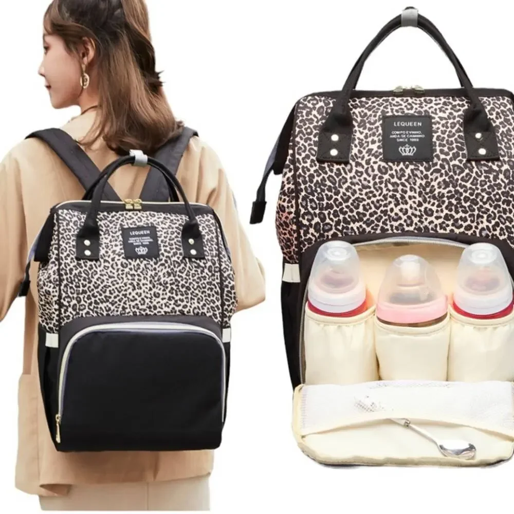Leopard Baby Diaper Mom Travel Bag Backpack